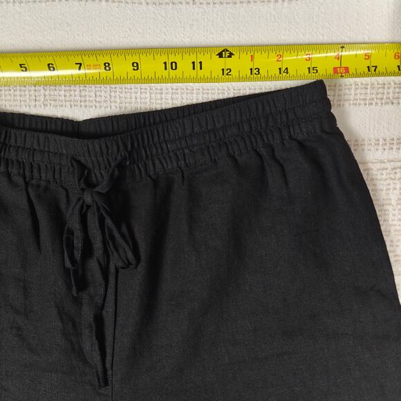 DKNY Pure Black Wide Leg Capri Pants with Pockets Size M - Picture 3 of 9